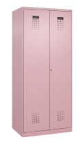 C+P Wäsche-/Garderobenspind Evolo PLUS 049620-22 mit Sockel 2 Abt.je 400mm Zylinder (HxBxT) 1950x800x500mm 6037/6037