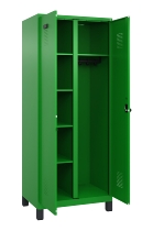 C+P Wäsche-/Garderobenspind Evolo PLUS 049620-22 mit Sockel 2 Abt.je 400mm Zylinder (HxBxT) 1950x800x500mm 6037/6037