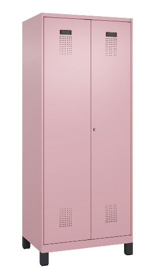 C+P Wäsche-/Garderobenspind Evolo PLUS 049620-22 mit Sockel 2 Abt.je 400mm Zylinder (HxBxT) 1950x800x500mm 6037/6037