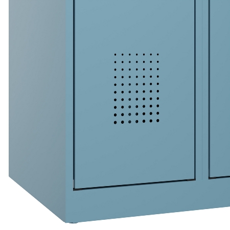 C+P Wäsche-/Garderobenspind Evolo PLUS 049620-22 mit Sockel 2 Abt.je 400mm Zylinder (HxBxT) 1950x800x500mm 6037/6037