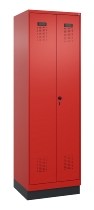 C+P Wäsche-/Garderobenspind Evolo PLUS 049620-22 mit Sockel 2 Abt.je 400mm Zylinder (HxBxT) 1950x800x500mm 6037/6037