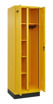 C+P Wäsche-/Garderobenspind Evolo PLUS 049620-22 mit Sockel 2 Abt.je 400mm Zylinder (HxBxT) 1950x800x500mm 6037/6037