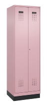 C+P Wäsche-/Garderobenspind Evolo PLUS 049620-22 mit Sockel 2 Abt.je 400mm Zylinder (HxBxT) 1950x800x500mm 6037/6037