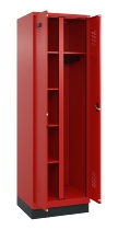C+P Wäsche-/Garderobenspind Evolo PLUS 049620-22 mit Sockel 2 Abt.je 400mm Zylinder (HxBxT) 1950x800x500mm 6037/6037