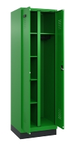 C+P Wäsche-/Garderobenspind Evolo PLUS 049620-22 mit Sockel 2 Abt.je 400mm Zylinder (HxBxT) 1950x800x500mm 6037/6037