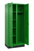 C+P Wäsche-/Garderobenspind Evolo PLUS 049620-22 mit Sockel 2 Abt.je 400mm Zylinder (HxBxT) 1950x800x500mm 6037/6037