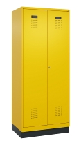 C+P Wäsche-/Garderobenspind Evolo PLUS 049620-22 mit Sockel 2 Abt.je 400mm Zylinder (HxBxT) 1950x800x500mm 6037/6037