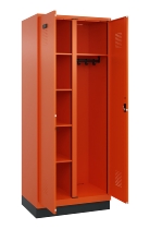 C+P Wäsche-/Garderobenspind Evolo PLUS 049620-22 mit Sockel 2 Abt.je 400mm Zylinder (HxBxT) 1950x800x500mm 6037/6037