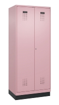 C+P Wäsche-/Garderobenspind Evolo PLUS 049620-22 mit Sockel 2 Abt.je 400mm Zylinder (HxBxT) 1950x800x500mm 6037/6037