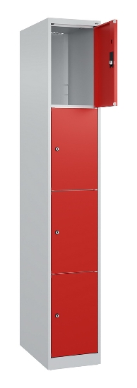 C+P Schließfachschrank Classic PLUS, Füße, 3 Abteile, 1950x900x500mm, 9016/9016