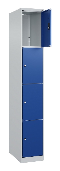 C+P Schließfachschrank Classic PLUS, Füße, 1 Abteil, 1950x300x500mm, 7035/5023