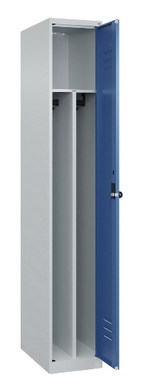 C+P Spind Classic PLUS 080000-32f bodenstehend 3 Abt.400mm Trennwand Zylinderschloss (HxBxT) 1850x1200x500mm 7035/0024