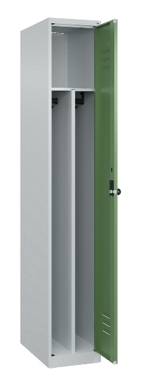 C+P Spind Classic PLUS 080000-32f bodenstehend 3 Abt.400mm Trennwand Zylinderschloss (HxBxT) 1850x1200x500mm 7035/0024