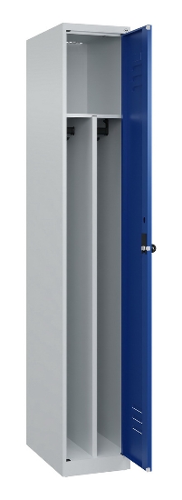 C+P Spind Classic PLUS 080000-32f bodenstehend 3 Abt.400mm Trennwand Zylinderschloss (HxBxT) 1850x1200x500mm 7035/0024