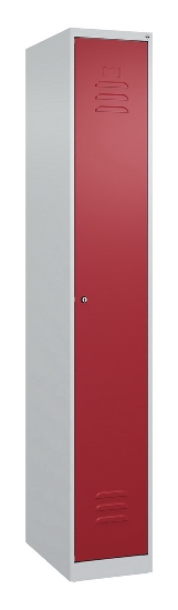 C+P Spind Classic PLUS 080000-32f bodenstehend 3 Abt.400mm Trennwand Zylinderschloss (HxBxT) 1850x1200x500mm 7035/0024