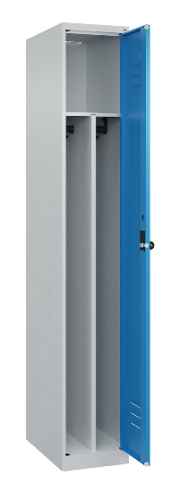 C+P Spind Classic PLUS 080000-32f bodenstehend 3 Abt.400mm Trennwand Zylinderschloss (HxBxT) 1850x1200x500mm 7035/0024