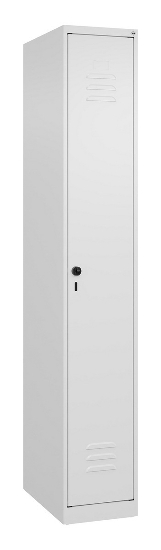 C+P Spind Classic PLUS 080000-32f bodenstehend 3 Abt.400mm Trennwand Zylinderschloss (HxBxT) 1850x1200x500mm 7035/0024