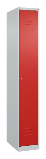 C+P Spind Classic PLUS 080000-32f bodenstehend 3 Abt.400mm Trennwand Zylinderschloss (HxBxT) 1850x1200x500mm 7035/0024