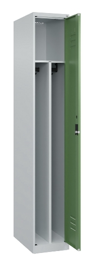 C+P Spind Classic PLUS 080000-32f bodenstehend 3 Abt.400mm Trennwand Zylinderschloss (HxBxT) 1850x1200x500mm 7035/0024