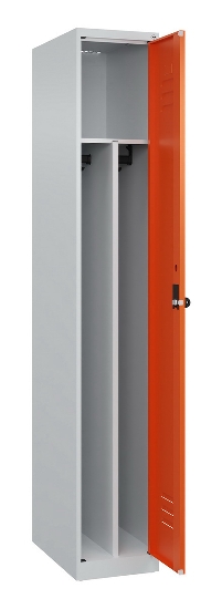 C+P Spind Classic PLUS 080000-32f bodenstehend 3 Abt.400mm Trennwand Zylinderschloss (HxBxT) 1850x1200x500mm 7035/0024