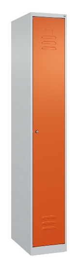 C+P Spind Classic PLUS 080000-32f bodenstehend 3 Abt.400mm Trennwand Zylinderschloss (HxBxT) 1850x1200x500mm 7035/0024