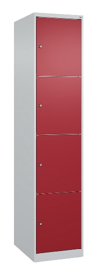 C+P Schließfachschrank Classic PLUS, 1 Abt. 4 Fächer übereinander, 1850x300x500mm, 7016/7016