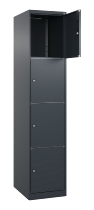 C+P Schließfachschrank Classic PLUS, Füße, 3 Abteile, 1950x900x500mm, 9016/9016