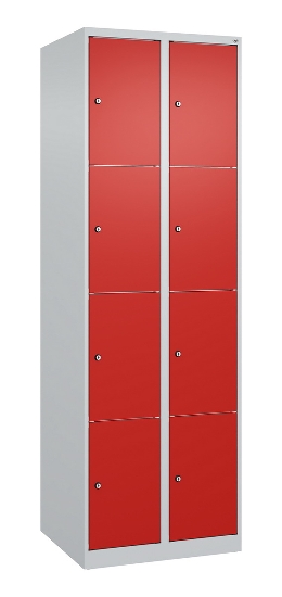 C+P Schließfachschrank Classic PLUS, Füße, 3 Abteile, 1950x900x500mm, 9016/9016