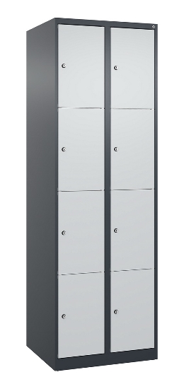 C+P Schließfachschrank Classic PLUS, Sockel, 4 Abteile, 1950x1200x500mm, 7016/7016