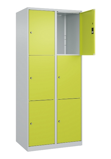 C+P Schließfachschrank Classic PLUS, Füße, 3 Abteile, 1950x900x500mm, 7016/7016