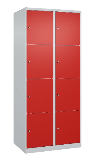 C+P Schließfachschrank Classic PLUS, Füße, 2 Abteile, 1950x800x500mm, 7035/7016