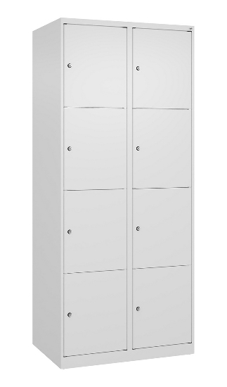 C+P Schließfachschrank Classic PLUS, 1 Abt. 4 Fächer übereinander, 1850x300x500mm, 7016/7016