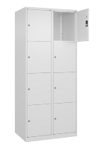 C+P Schließfachschrank Classic PLUS, Füße, 3 Abteile, 1950x900x500mm, 9016/9016