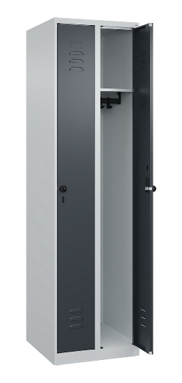C+P Spind Classic PLUS 080000-19 bodenstehend 1 Abt. 250mm Drehriegel (HxBxT) 1850x250x500mm 7016/7035