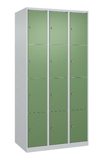 C+P Schließfachschrank Classic PLUS, Füße, 1 Abteil, 1950x300x500mm, 7035/5023