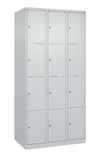 C+P Schließfachschrank Classic PLUS, Füße, 1 Abteil, 1950x300x500mm, 7035/5023