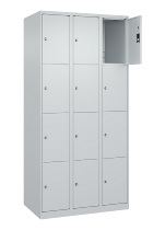 C+P Schließfachschrank Classic PLUS, Füße, 2 Abteile, 1950x600x500mm, 9016/9016