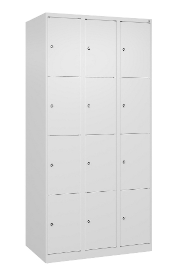 C+P Schließfachschrank Classic PLUS, Füße, 2 Abteile, 1950x600x500mm, 9016/9016