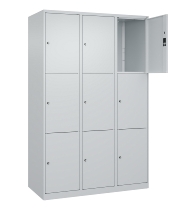 C+P Schließfachschrank Classic PLUS, Füße, 2 Abteile, 1950x800x500mm, 7035/7016