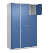 C+P Schließfachschrank Classic PLUS, Füße, 2 Abteile, 1950x800x500mm, 7035/7016