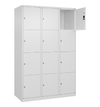 C+P Schließfachschrank Classic PLUS, Füße, 2 Abteile, 1950x800x500mm, 7035/7016