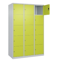 C+P Schließfachschrank Classic PLUS, Sockel, 2 Abteile, 1950x600x500mm, 7035/5012