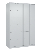 C+P Schließfachschrank Classic PLUS, Sockel, 4 Abteile, 1950x1200x500mm, 7035/6011