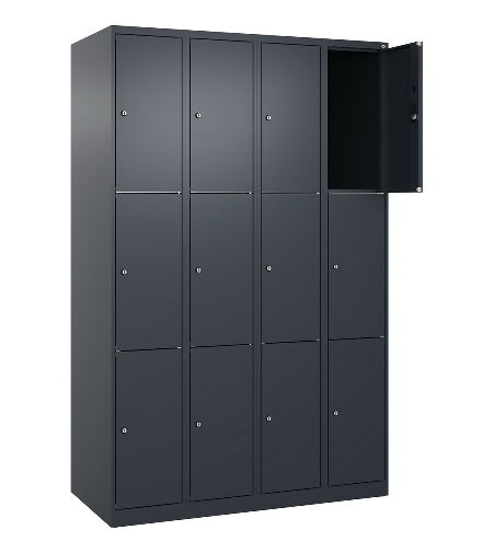 C+P Schließfachschrank Classic PLUS, Füße, 3 Abteile, 1950x900x500mm, 7016/7016