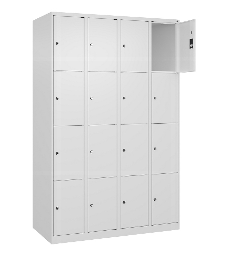 C+P Schließfachschrank Classic PLUS, Füße, 1 Abteil, 1950x300x500mm, 7035/5023