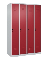 C+P Spind Classic PLUS 080000-32f bodenstehend 3 Abt.400mm Trennwand Zylinderschloss (HxBxT) 1850x1200x500mm 7035/0024