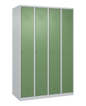 C+P Spind Classic PLUS 080000-32f bodenstehend 3 Abt.400mm Trennwand Zylinderschloss (HxBxT) 1850x1200x500mm 7035/0024