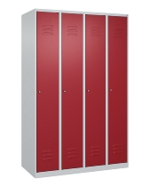 C+P Spind Classic PLUS 080000-32f bodenstehend 3 Abt.400mm Trennwand Zylinderschloss (HxBxT) 1850x1200x500mm 7035/0024