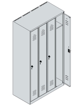 C+P Spind Classic PLUS 080000-19 bodenstehend 1 Abt. 250mm Drehriegel (HxBxT) 1850x250x500mm 7016/7035