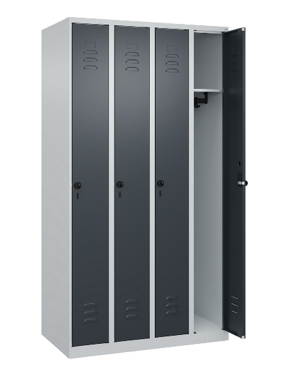 C+P Spind Classic PLUS 080000-19 bodenstehend 1 Abt. 250mm Drehriegel (HxBxT) 1850x250x500mm 7016/7035